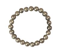 KNDSSMY Pulsera Elástica de Piedra Natural de 8mm para Hombre, Ajustable, Hecha a Mano, con Cuentas de Pirita Dorada, Ideal Como Regalo de Fiesta para Pareja y Amigos.