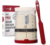 KNEADACE Pro Glass - Kit de iniciación de pan de masa madre - Tarro de gran capacidad de 34 onzas con 5 características únicas para el kit de inicio perfecto de pan de masa agria y masa madre -