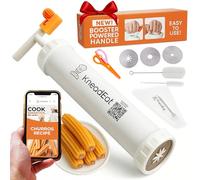 KneadEat Kit de Churro Maker con mango impulsado por Booster. Churrera, bolsa pastelera Churro-Filler y tijeras. Receta QR fácil para preparar y llenar tus propios churros en casa - Cookie Churro