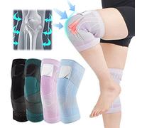 Knee Compression Sleeve - Best Knee Brace, Knee Flex-Wrap, 3D High Elastic Clickrain Knee Brace Support Compression Sleeve with Adjustable Pressurized Bandage for Men Women (Fantasy Purple,XX-Large)