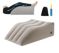 Knee Elevation Pillow - Inflatable Leg Wedge | Ergonómico de PVC Flocking Leg Rest With Pump & Bag For Sleeping, Reading, Post- Recovery, Home, Bedroom, Apartment & Travel