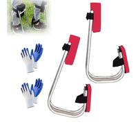 Knee Seat for Gardening, Kneeling Device for Gardening, Farm Work, Ankle Support, Durable Thick Kneeling Pad & Galvanized Steel, Strap on Kneeler Device for Garden (Red*2)