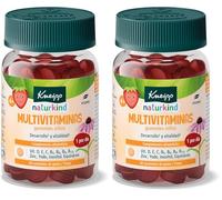 Kneipp Gummies Niños Multivitaminas, Vitaminas D, E, C, B5, B6, B9, B12, Zinc, Yodo, Inositol y Equinácea, Energía, Función Cognitiva, Sistema Inmunitario, Sabor Fresa, 30 Gominolas (Paquete de 2)