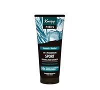 Kneipp MEN 3 en 1 Gel de ducha deportivo para piel, cabello y cara, con aceite esencial de romero y mentol natural, 200 ml