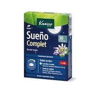 Kneipp Sueño Complet, Tranquilizante Natural para Dormir, Pastillas de Valeriana, Pasiflora y Melatonina para el Insomnio, Tecnología Bicapa para Conciliar y Mantener el Sueño, 30 Comprimidos (1,85mg)
