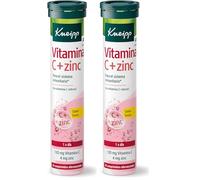 Kneipp Vitamina C + Zinc: Sistema Inmunitario, 120g Vitamina C, Origen Natural, Cambio de Estación, Época de Frío, 20 Comprimidos Efervescentes (Paquete de 2)