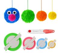 Knewmart Pom Pom Maker 4 Tamaños Pompón Hacedor Pelusa Herramienta para Lana Aguja Tejedor Tejido DIY para Principiantes + 1Pcs Tijeras (5)