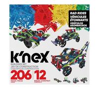 Basic Fun K'NEX Rad Rides Set de Construcción 12 Modelos, Juguete Educativo para Niños y Niñas, Kit STEM de 206 Piezas, Construcción Técnica para Niños, Juguete de Construcción Divertido, 7+ Años