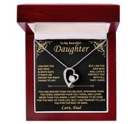 KNEZVAR Collar de papá a hija: regalo sincero de papá a hija para cumpleaños o Navidad, joyería significativa con tarjeta de mensaje, acabado en oro de 14 quilates y 18 quilates, Mediano, Metal