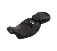 KNGFWBSW Almohadilla de Respaldo Compatible with Asiento de Motocicleta Compatible con Harley Touring CVO Street Electra Glide Road King 2009-2020 2014 Conductor Pasajero(Red)