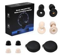 KNGNGK 2 Pares Tapones para Los Oídos para Dormir, 50 db, Reducción de Ruido, Protección Auditiva para Dormir, Tapones de Silicona Suaves y Reutilizables, para Viajes y Dormir, Estudios, Trabajo