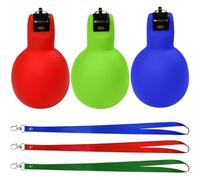 KNGNGK 3PCS Silbato de Mano Deportivo, Higiénicas Silbato Mano Apretando Deportivo con Cordón, Silbato Árbitro Profesional de Mano para Supervivencia Emergencia, Deportes Futbol, Árbitros (3 Colores)