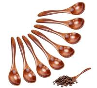 KNGNGK 8PCS Cucharas de Madera Natural 13x3cm, Pequeñas para Chocolate Caliente, Miel, Café, Té