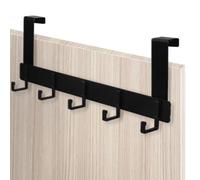 KNGNGK Perchero Sobre Puerta para Colgar con 6 Ganchos, Percha Puerta Dormitorio, Colgador Puerta Baño, Gancho de Puerta Negro Adecuado para Puertas de 1,9 a 2,2 cm de Grosor