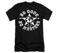 KNHBtuhv2 No Gods No Masters & Feminist T-Shirt Black L