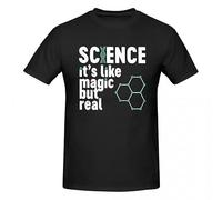 KNHBtuhv2 Science Magic It Is Magic But Real 2024 Men's T Shirt Black L