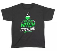 KNHBtuhv2 This Is My Witch Costume Boys Girls T-Shirt Black L