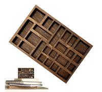 Knick Knack - Estante de madera de 7 x 5 x 1 cm | Caja de madera en miniatura con múltiples ranuras | Decoración de pared o granja con 25 compartimentos para mini figuras coleccionables