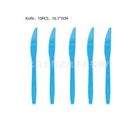 (Knife-10pcs) Clown Plim cartoon theme children's birthday party supplies paper plates, paper cups, pull flags, knife, fork and spoon