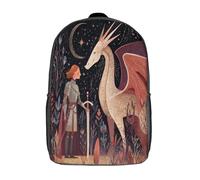 Knight And Dragón Mochila | | Bolsa Escolar Unisex Para Niños Pequeños 17inch