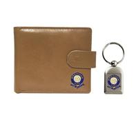 Knight Birmingham - Cartera y llavero de piel, color beige, beige, Clásico