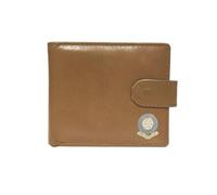 Knight Cartera de piel beige con diseño de fútbol Manchester Blues, beige