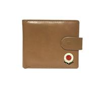 Knight Cartera de piel beige con diseño de fútbol Sheffield U, beige