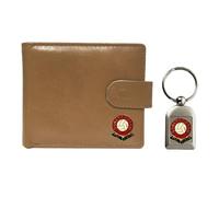 Knight Cartera y llavero de cuero beige de fútbol Southampton, beige, Clásico
