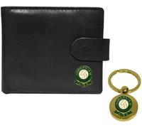 Knight Cartera y llavero de cuero negro con diseño de fútbol, Black, Clásico