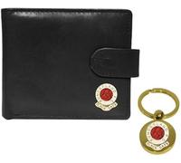Knight Cartera y llavero de cuero negro con diseño de fútbol Sunderland, Black, Clásico