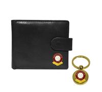 Knight Cartera y llavero de cuero negro de fútbol Bradford, Black, Clásico