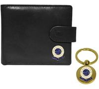 Knight Cartera y llavero de cuero negro de fútbol Rangers, Black, Clásico