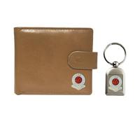 Knight Cartera y llavero de piel beige de fútbol Coventry, beige