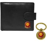 Knight Cartera y llavero de piel negra con diseño de fútbol Liverpool, Black