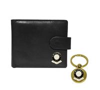 Knight Cartera y llavero de piel negra con diseño de fútbol Swansea, Black, Clásico