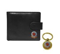 Knight Cartera y llavero de piel negra de fútbol Inverness, Black
