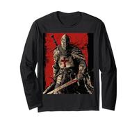 Knight Christian Templario Guerrero de Dios Crusader Gift Manga Larga