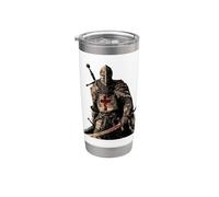 Knight Christian Templario Guerrero de Dios Crusader Gift Vaso térmico de acero inoxidable de doble pared