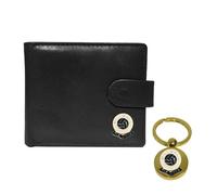Knight Millwall - Cartera y llavero de piel negra con diseño de fútbol, Black