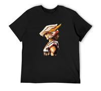 Knight of Zodiacs Saint Seya Anime Shiryu Ikki Creative Unisex Camiseta Impresa Tee Graphic Top Men Black Shirt, Negro , L