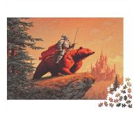 Knight on The Back of A Red Bear Rompecabezas para Adultos || De Diversión Familiar 1000pcs (75x50cm)