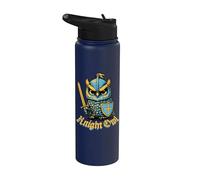 Knight Owl Funny Medieval Ren Faire Jousting Renacimiento Stainless Steel Insulated Water Bottle