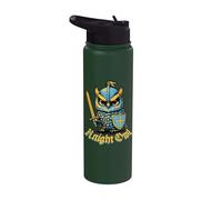 Knight Owl Funny Medieval Ren Faire Jousting Renacimiento Stainless Steel Insulated Water Bottle