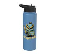 Knight Owl Funny Medieval Ren Faire Jousting Renacimiento Stainless Steel Insulated Water Bottle
