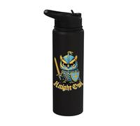 Knight Owl Funny Medieval Ren Faire Jousting Renacimiento Stainless Steel Insulated Water Bottle
