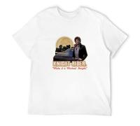 Knight Rider TV Show Full Moon Make It A Michael Knight Men's T-Shirt Unisex White Cotton Print tee Shirts L