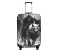 Knight Riding Giant Wolf Fundas de equipaje de viaje - Fundas elásticas para maletas protectoras para equipaje de 18 a 32 pulgadas, Negro -, X-large