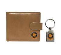 Knight Wolverhampton - Cartera y llavero de piel beige, beige, Clásico