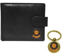 Knight Wolverhampton - Cartera y llavero de piel negra, Black, Clásico