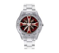 Knights Templar Cross - Reloj analógico de cuarzo para hombre, correa de acero inoxidable, reloj de pulsera de negocios